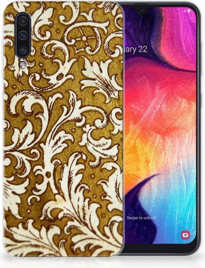 Siliconen Hoesje Samsung Galaxy A50 Barok Goud