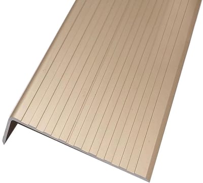 Trapneusrand Aluminium - Antislip profiel - Veilig Lopen - Krasbestendig Metaal - 75 mm Breed - Goud