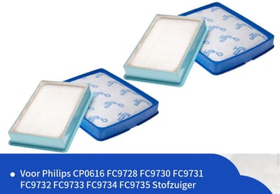 Replacements® filterset – Geschikt voor Philips PowerPro Expert | 2x Uitblaasfilter + 2x Motorfilter