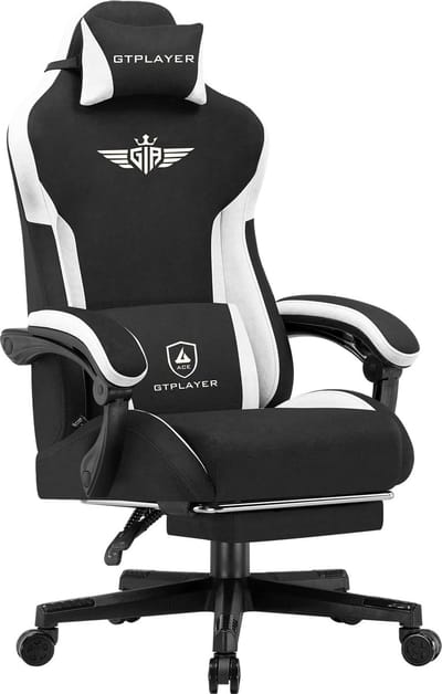 GTPLAYER - Gamingstoel Technische Stof - Met Lendensteun en 150 kg - Zwart