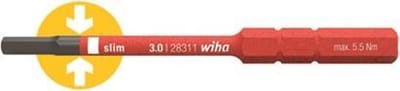 Wiha - Bit SlimBit Electric Zeskant VDE - 5 x 75 mm