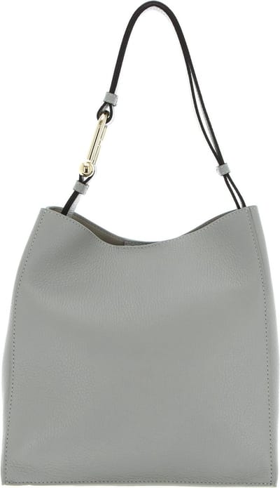 FURLA Leren Handtas Schoudertas Nuvola Bucket Bag Cenere Grijs