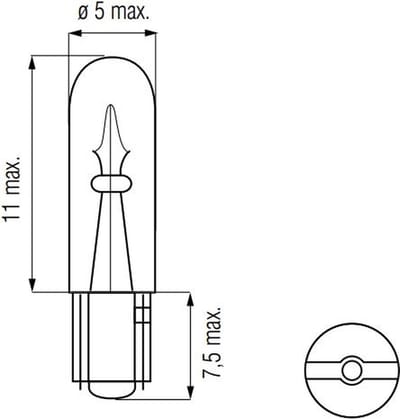 Bosma Lamp 12V 1.2W T5 - WEDGE-T5