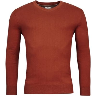 Baileys Trui V-Neck Cotton Cashmere Single Knit Stone Red / male
