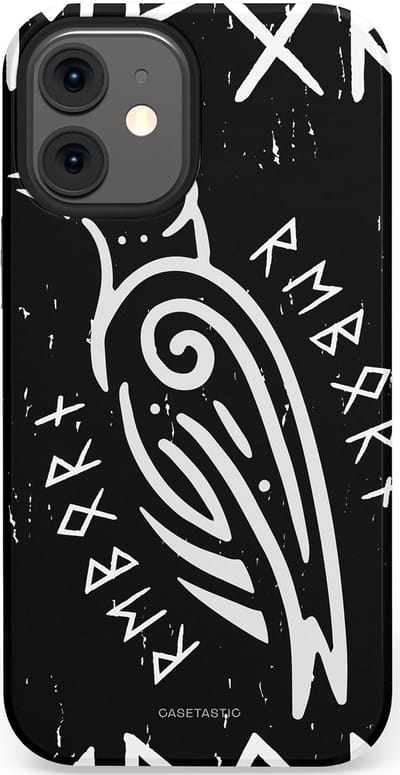 Casetastic Hoesje Geschikt voor Apple iPhone 12 Mini - Stijlvolle Beschermende Duo-layer Case - Runische Symboliek