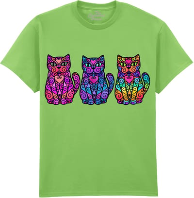 Katten Colorful 3 Cats The Coloured House T-shirt M