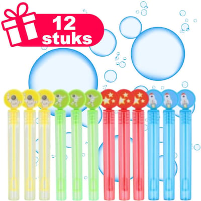 Henbrandt - 12 Stuks Space / Ruimtevaart Mini Bellenblaas Staafjes (4ml) - Belleblaas Traktatie uitdeelcadeautjes voor kinderen & peuters - Traktaties en kinderverjaardagen - Klein grabbelton speelgoed voor in traktatie uitdeelzakjes