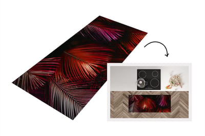 Keukenloper - Loper keuken - Jungle - Bladeren - Rood - 120x50 cm - Keukenloper vinyl
