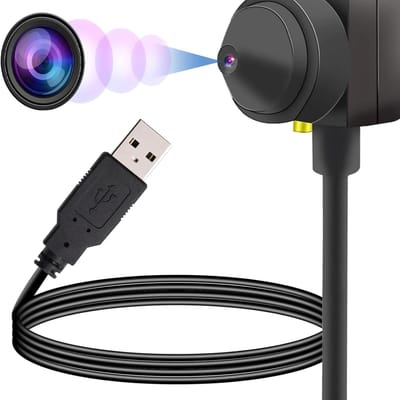1080P Central Webcam for PC, Eye-to-Camera Mid-Screen Webcam, USB Webcam with Built-in Noise Cancelling Microphone, Mini Web Camera for Eye Contact, for Recording