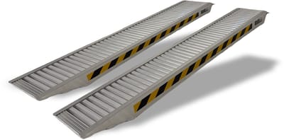 TRUTZHOLM 2 x oprijplaten 212cm draagvermogen 3800kg/paar aluminium grijs geribbeld Laadkleppen