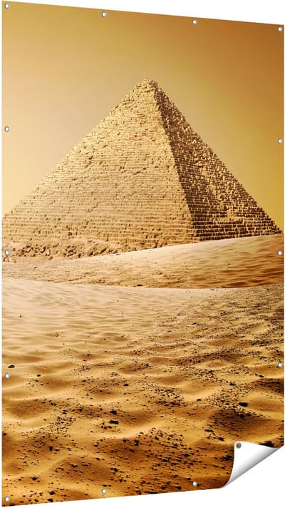 Gards Tuinposter Egyptische Piramides - Egypte - 120x180 cm - Tuindoek - Tuindecoratie - Wanddecoratie buiten - Tuinschilderij