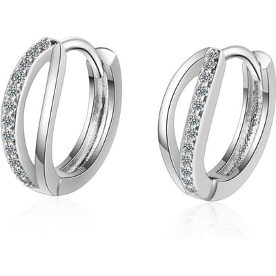 925 Sterling Zilver Zirconia Stud Oorbellen Voor Vrouwen Oorbellen Bruiloft Sieraden Meisjes Cadeaus Oorbellen Eh689 white