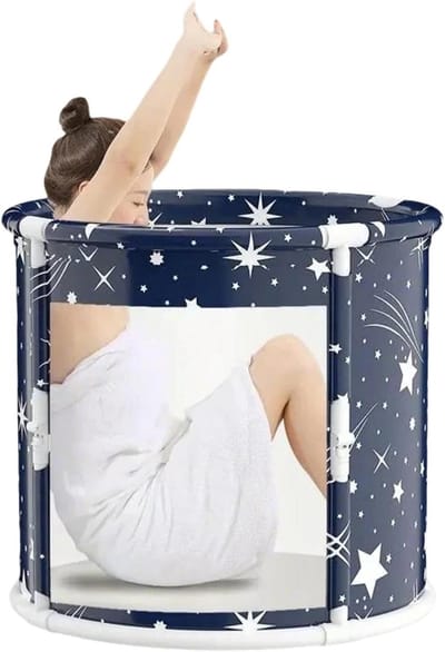 Opvouwbare Badkuip - Draagbare Kuip - Ontspanning Thuis - Ruimtebesparend Ontwerp - 57L x 26B x 12H cm - Starry