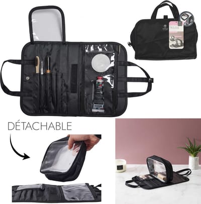 Toilettas - Afneembare toilettas - Beautycase - Make up tas - Reis organizer - Zwart