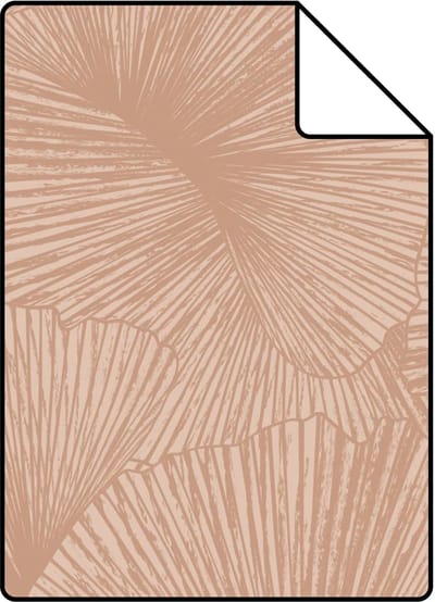 Proefstaal ESTAhome behang 3D-motief bladeren terracotta roze - 26.5 x 21 cm - 131396-S