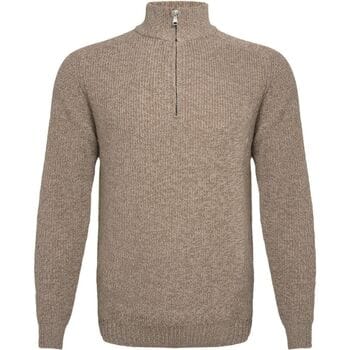 R2 Half Zip Heavyknit Trui Merinowol Lichtbruin - Maat XL - Heren - Quarter zip