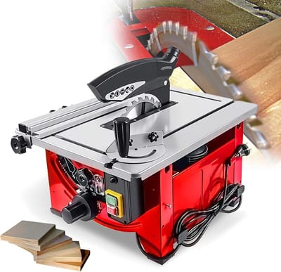 Tafelzaag - Mini Zaag - Houtbewerking DIY - Krachtige Motor - 210mm Zaagblad - Rood