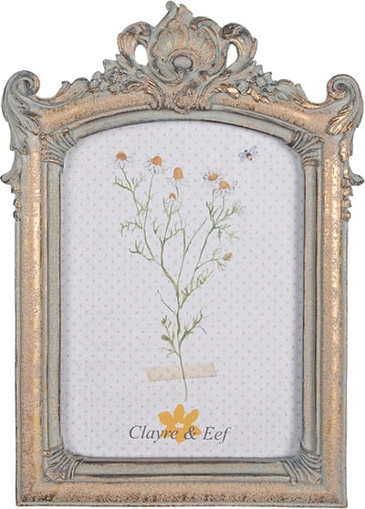Clayre & Eef Fotolijst 13x18 cm Grijs Goudkleurig Polyresin
