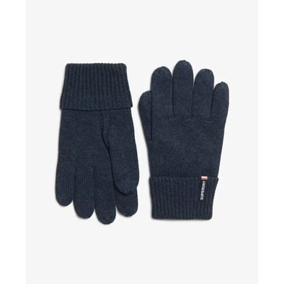 Superdry Essential Logo Gebreide Handschoenen Blauw Grootte: 1SIZE