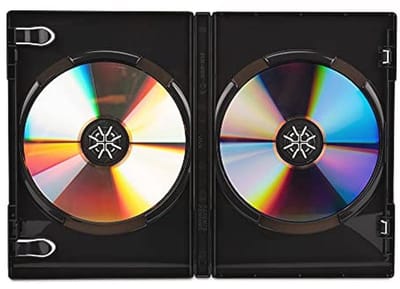 Dailygoods- CD/DVD/Blu-ray Hoesjes - 5 x Dual DVD Cases - Zwart - Duurzaam Polypropyleen - Met Duidelijke Buitenhoes - 14mm Rug - Dvd Dozen