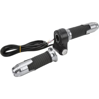 1 Paire Poignées d'Accélérateur 12V‑99V Universelles Poignée d'Accélérateur à Poignée Tournante Guidon avec Clés pour Vélo Électrique gris