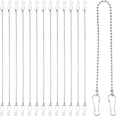 Allecto Premium - Hangende kettingen met haken - 28 cm - Metalen hangkettingen voor bloempotten - Raamafbeeldingen en glasschilderij ophangkettingen - Zilverkleurig - Decoratieve accessoires voor binnen en buiten
