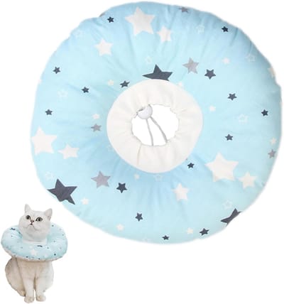 Huisdierhalsband, Herstelhalsband voor Kat en Hond - Verstelbare Zonnebloemvormige Kraag - Blauw - ShopVlot