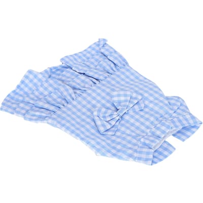 Blauwe Zomerkleding voor Huisdieren Hond Polyester Mouwloos T-shirt Rok Strik Knoop Jurk L