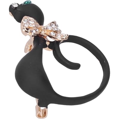 Broche Pin Diamant Kat Dier Patroon Reversspeld AllMatch Feest Corsage Accessoires 2135(Zwart ) gray