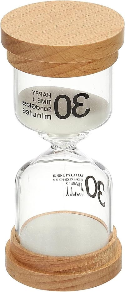 30 Minuten Zandloper van Hout met Hoog Borosilicaatglas, Perfect voor Spellen, Klaslokalen en Thuisdecoratie