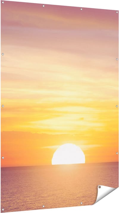 Gards Tuinposter Zonsondergang op de Zee - 120x180 cm - Tuindoek - Tuindecoratie - Wanddecoratie buiten - Tuinschilderij