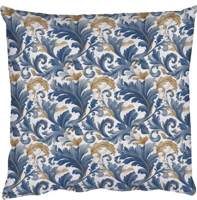 Sierkussens - Kussentjes Woonkamer - 50x50 cm - Bloem - Blauw - Goud - Patroon