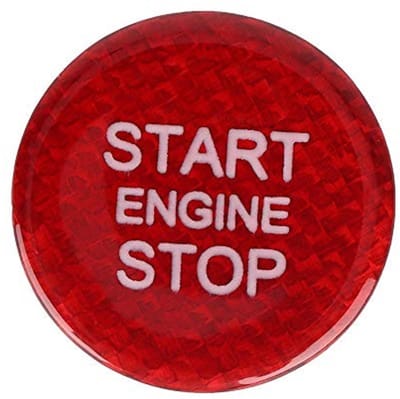 Allecto - Rode start-stop-knopafdekking - Carbon bekleding - Hoogwaardig materiaal - Slijtvastheid - Onderdeel voor auto - Geschikt voor C5 C6 Q5 S...