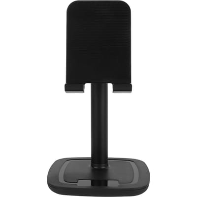 Zwarte Aluminiumlegering Desktop Mobiele Telefoon Standaard Opvouwbare Telescopische Bureau Mobiele Telefoon Houder black