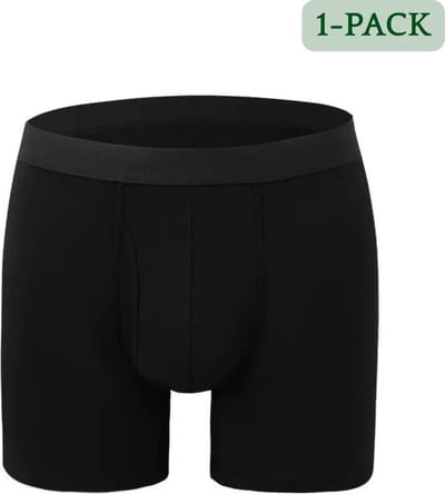 Hipperboo® Bamboe Onderbroeken - Maat M - 1 Paar - Zwart - Boxershorts - Boxers - Met opening - Met gulp - Ouvert - Heren Ondergoed