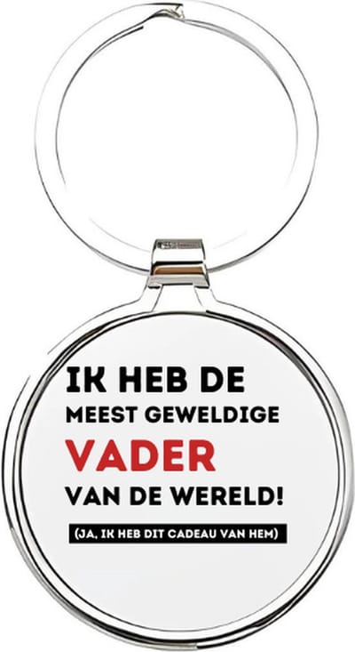 Akyol - je bent de meest geweldige vader die er is Sleutelhanger - Vader - de liefste vader - vader sleutelhanger - papa sleutelhanger - sleutelhanger papa - familie sleutelhanger - vaderdag cadeautje - papa cadeau - dad - stiefvader - 4 x 7,5 CM