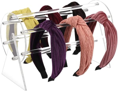 360° Draaibare Acryl Haarsieraden Organizer voor Haarbanden en Haaraccessoires voor Dames en Meisjes