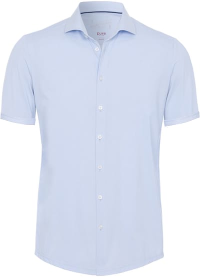 Pure The Functional Shirt KM Blauw - Maat 37 - Heren - Overhemden Casual