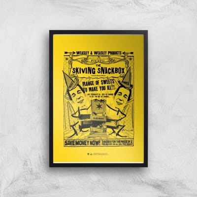 Decorsome x Harry Potter Skiving Giclee Art Print - A4 - Black Frame