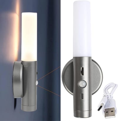 Dimbare LED Wandlamp met Bewegingssensor en USB Oplaadbaar - Binnenverlichting voor Slaapkamer, Gang en Woonkamer