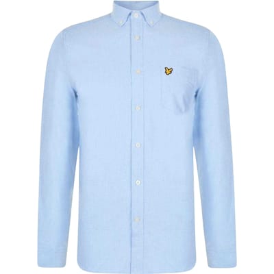 Lyle & Scott Heren Geborduurd Logo Oxford Overhemd (Riviera)