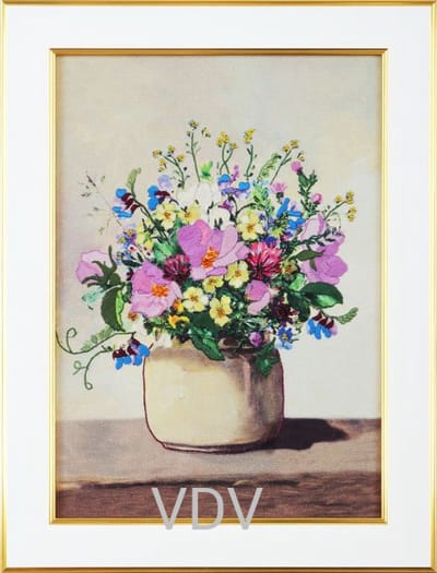 Borduurpakket Vrij borduren VDV (gedeeltelijk kraaltjes) - Bouquet for the Mood - Boeket voor de Stemming