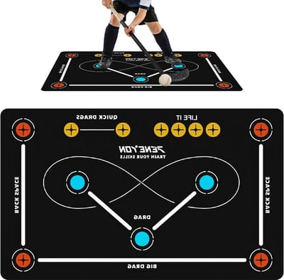 Hockey Trainingsmat - Dribbelonderlegger Voetbalmat - Voetwerk Verbeteren - Betrouwbare Antislip - 90 x 60 cm - Grijs