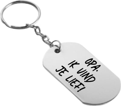 Akyol - opa ik vind je lief sleutelhanger - Opa - de liefste opa - cadeautje - verjaardagscadeau - verjaardag - cadeau voor opa - cadeau - kado - geschenk - gift - opa artikelen - 54 x 29mm