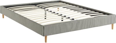sweeek - Bed met lattenbodem, b 213 x d 167,5 x h 30cm, afwerking fijn corduroy