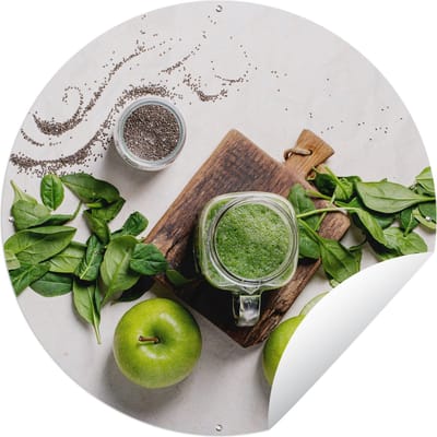 Tuincirkel Kruiden - Appel - Smoothie - 60x60 cm - Ronde Tuinposter - Buiten