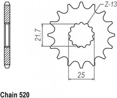 Pignon de sortie de boite Esjot pour Moto Kawasaki 450 Kx-F 4T 2006 à 2021 17 dents pas 520 Neuf