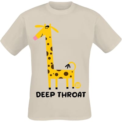 Todd Goldman - Fun T-shirt - Deep Throat Giraffe - M tot 3XL - voor Mannen - zand