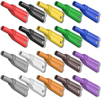 20 Stuks 4 mm Stapelbare Omhullende Bananenstekkers - Veilig, Volledig Geïsoleerd en Soldeervrij voor DIY-Projecten - 10 Kleuren