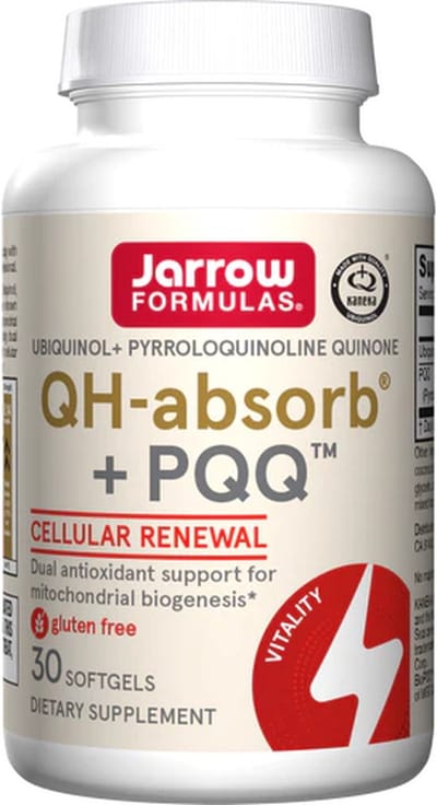 QH-absorb 100mg + PQQ 10mg 30 softgels - ubiquinol (gereduceerd co-enzym Q10) + pyrroloquinoline quinon | Jarrow Formulas